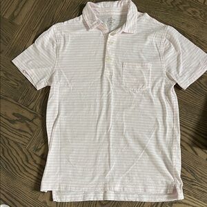 J. Crew Light Pink Striped Polo Shirt